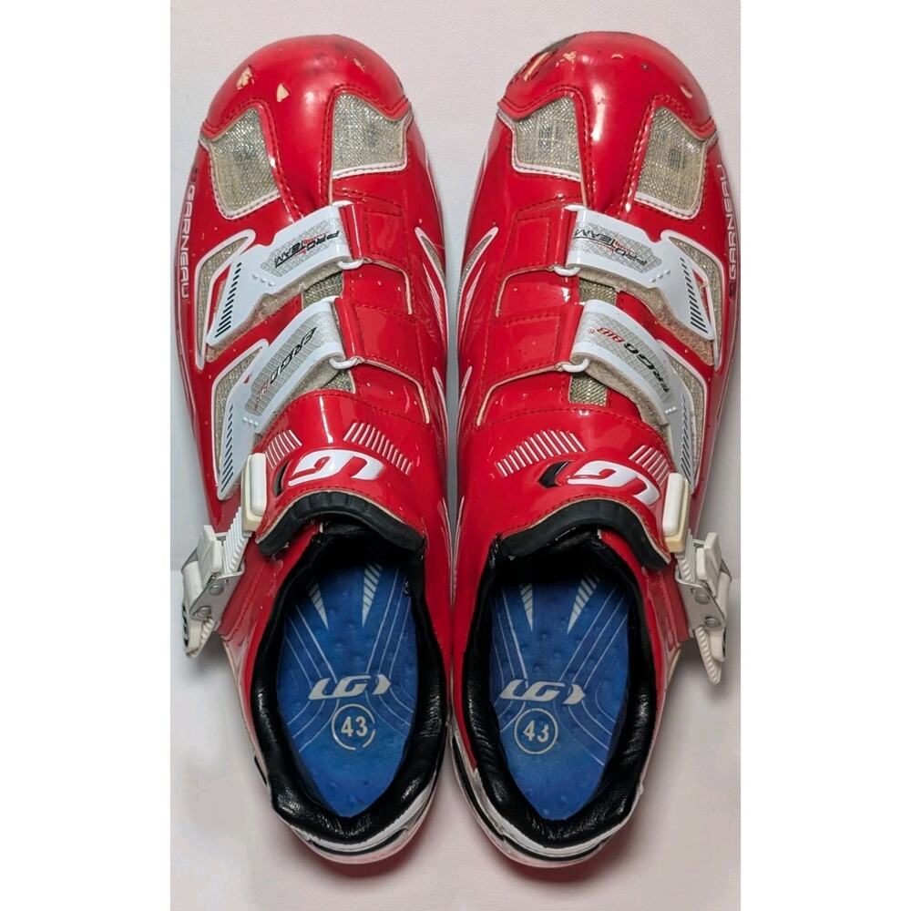 Louis Garneau Pro Team Ergo Air Carbon HM X-Lite Road Shoes EU 43 Red 3-Bolt
